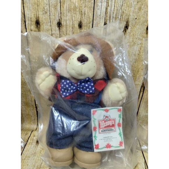Vtg 1986 Wendys Furskins Collectible 7” Teddy Bears Plush New & Sealed Set Of 4 - Picture 4 of 8